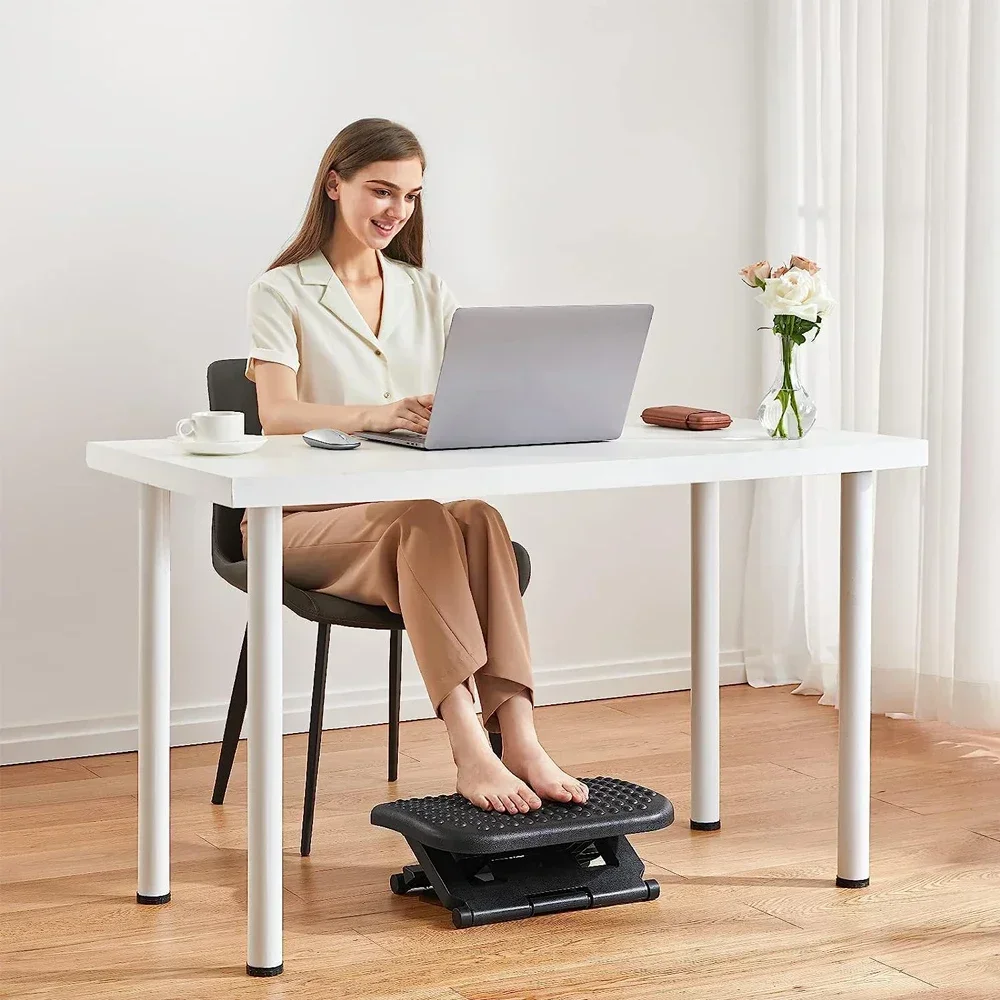 Adjustable Foot Rest Under Desk with Massage Point, Ergonomic Foot Rest with 3 Height Position, 60 Degree Adjustment Home Office