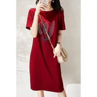 A Summer Loose and Trendy Printed Korean-style Simple and Casual Round-neck Dress for Pregnant Women 3