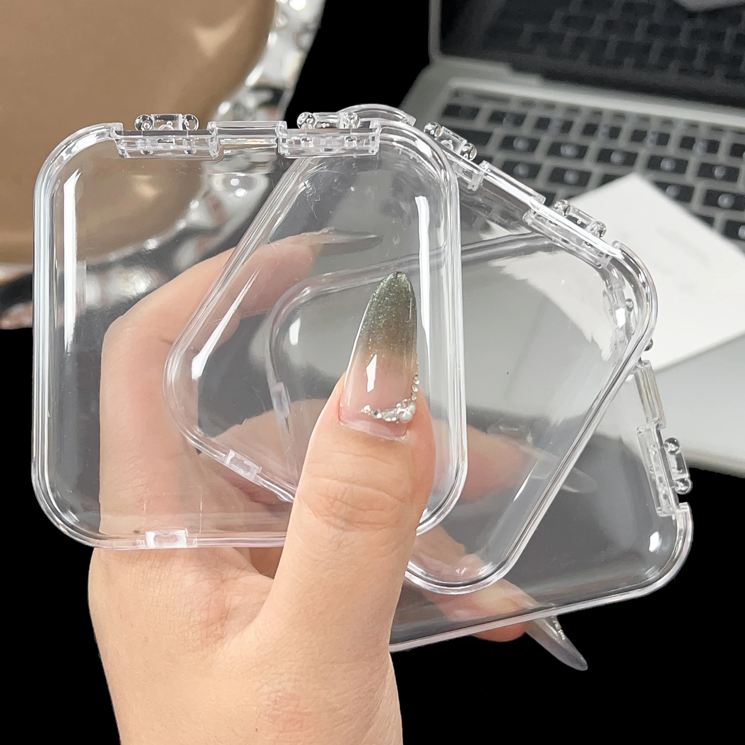 5PCS Transparent Powder Puff Drying Storage Box Portable Waterproof Cosmetic Makeup Box Dustproof Empty Puff Holder Container