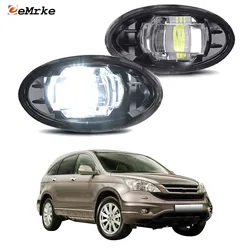 2X Upgrade LED Fog Lights Replace for Honda CR-V RE MK III Facelift 2010 2011 Car PTF with Large Clear Lens Daytime Running Lamp