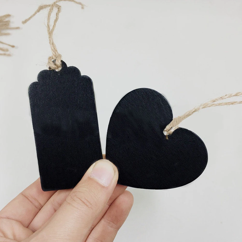 

24 Pcs Mini Blackboard Heart Shape Small Blackboard Pendant Reusable Chalk Message Board Kids Craft Home Decor Wall Sign Party