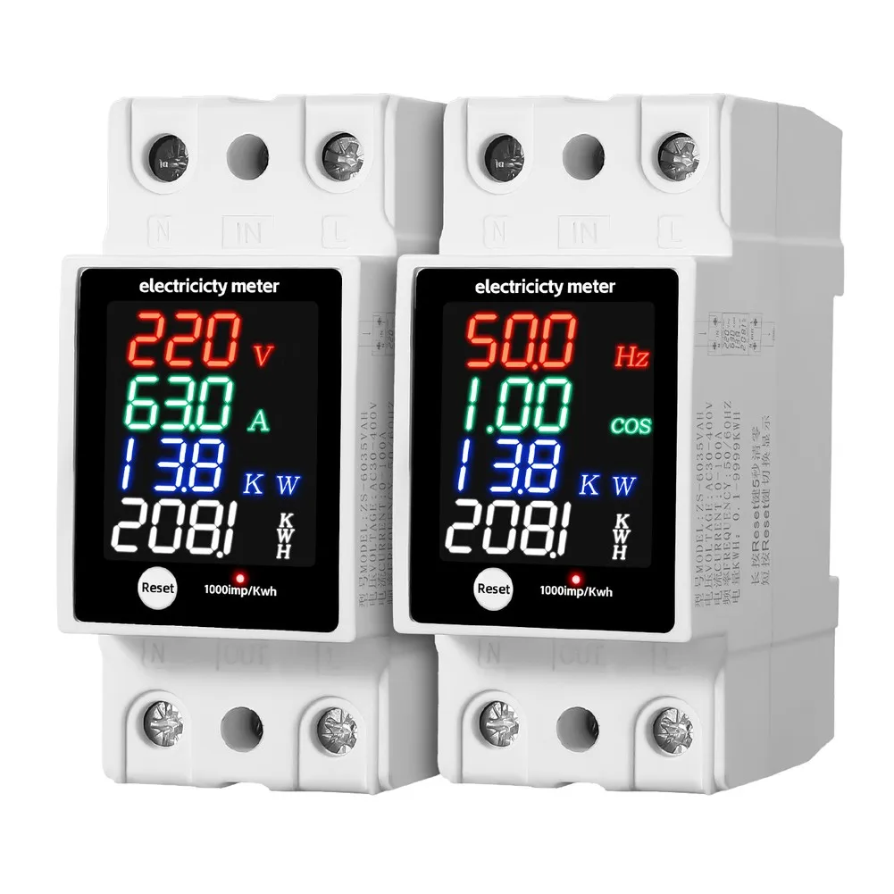 Multi Functional Digital Display Voltage Current Power Factor Electricity Meter ZS-6035VAKW For Accurate Voltage Current Power