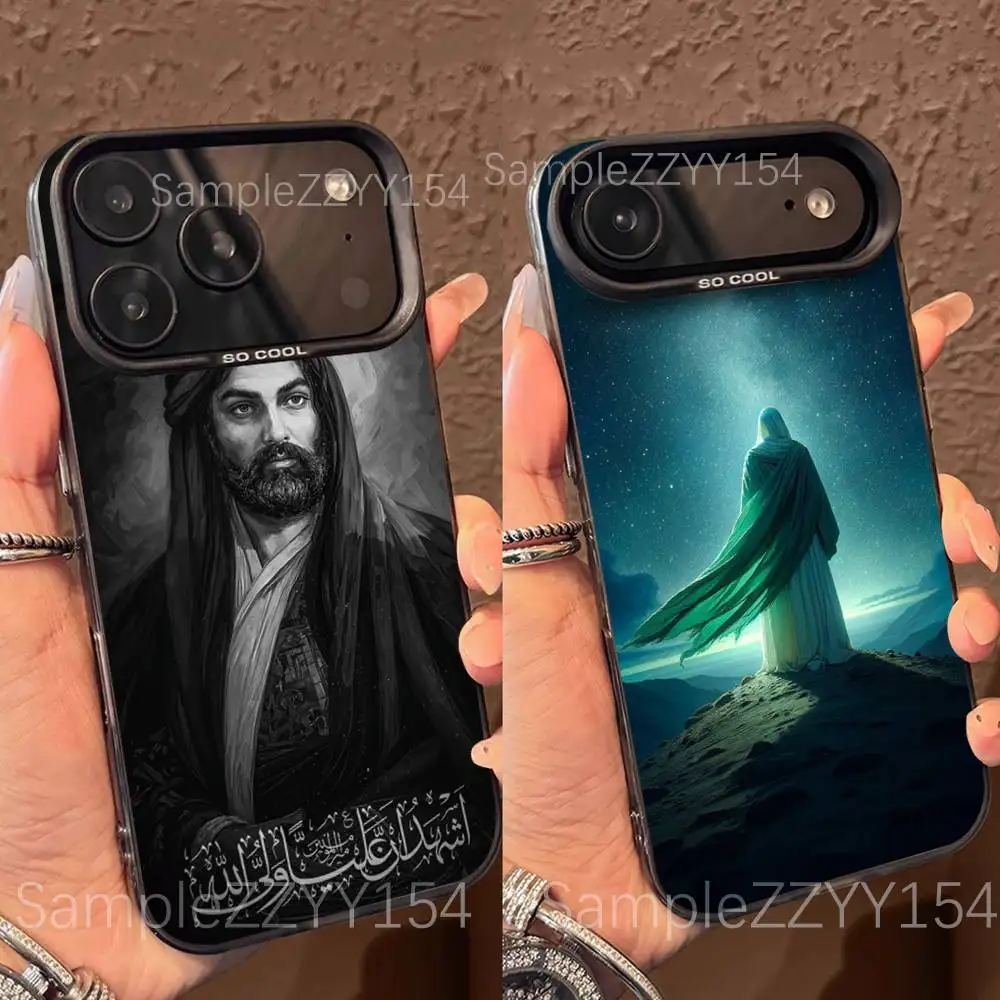 

I-Islamic Hz Ali Phone Case For IPhone 15,16,17,13,14,11,12,Pro,Max,Plus,E,Air,Mini Gray Matte Shockproof IMD Cover