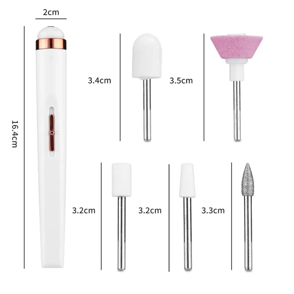 USB 전기 네일 연마기, LED 라이트 포함, 네일 폴리싱 머신, 각질 제거 젤, 전기 매니큐어 아트 펜 도구, 2 기어