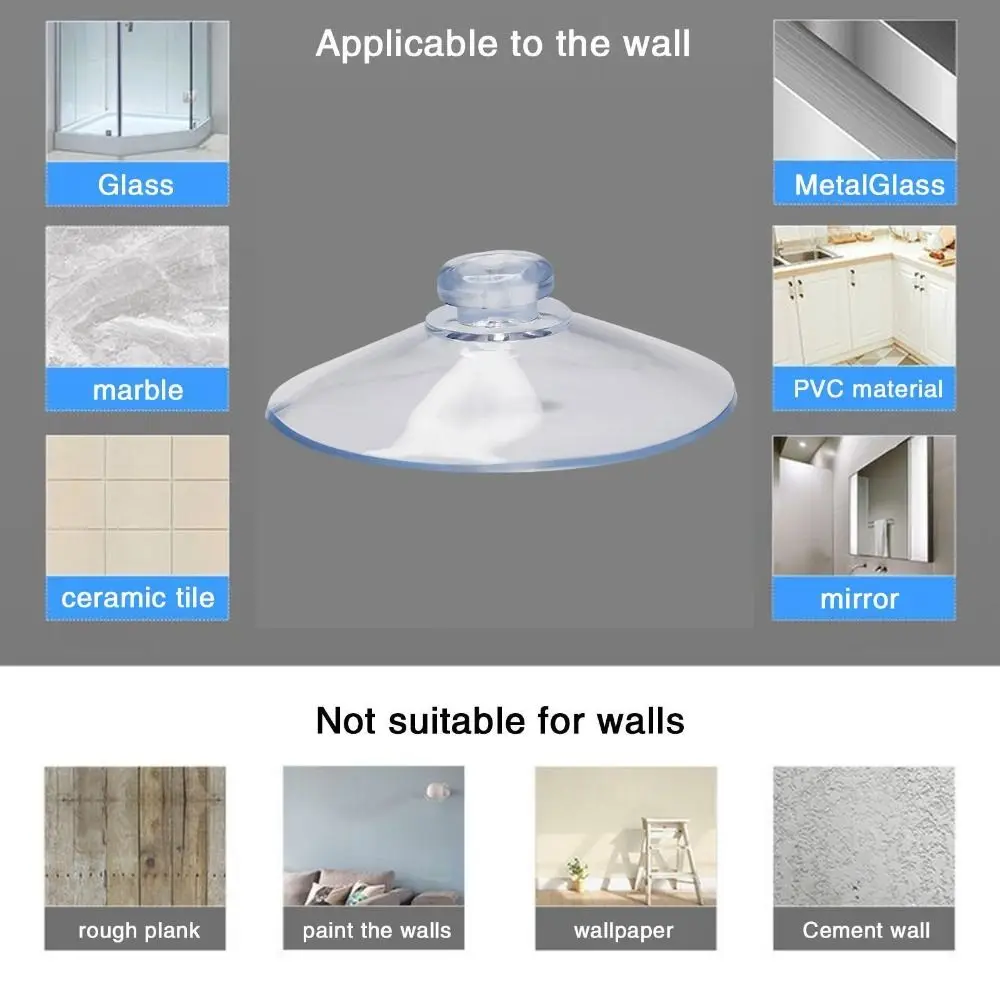 20Pcs Top Spacer PVC Double-Sided Suction Cup Vacuum Non-Slip Vacuum Suckers Transparent Without Trace Sucker Pad Aquarium