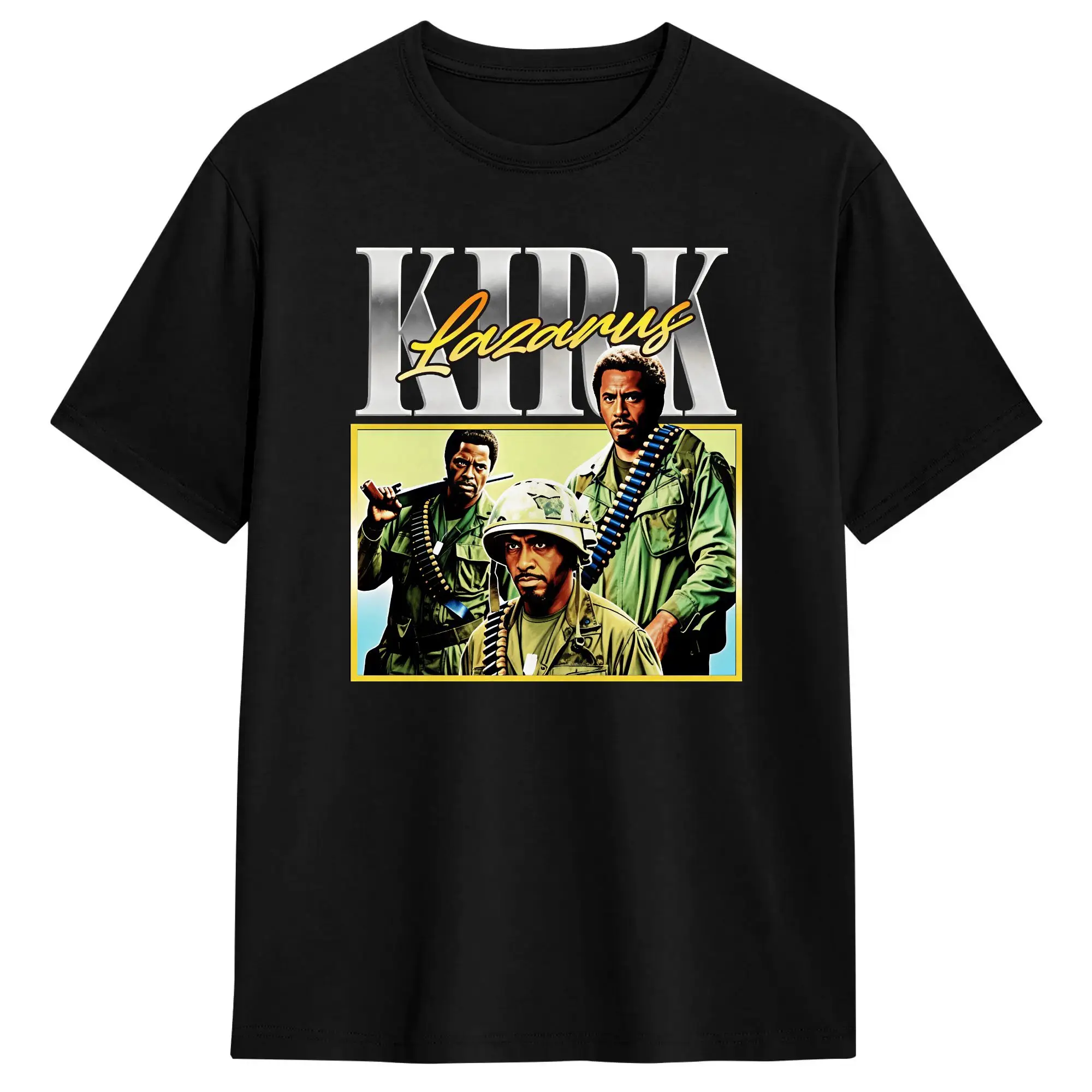 Camiseta con estampado vintage de Tropic Thunder Kirk Lazarus, camisetas de ocio, camisetas de manga corta, camisetas geniales de verano de talla grande
