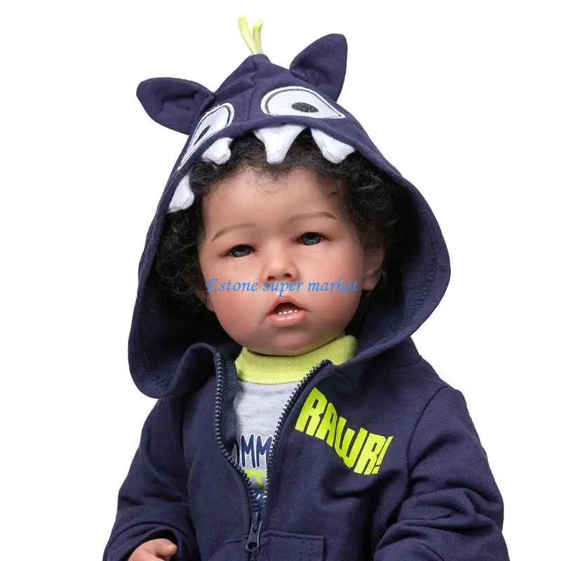 

090B 19’’ Baby Cuddle Dolls Reborns Simulation Mixed for Doll Lovely Heavy Duty Toy for w/ Rooted Hair Newborn Birth