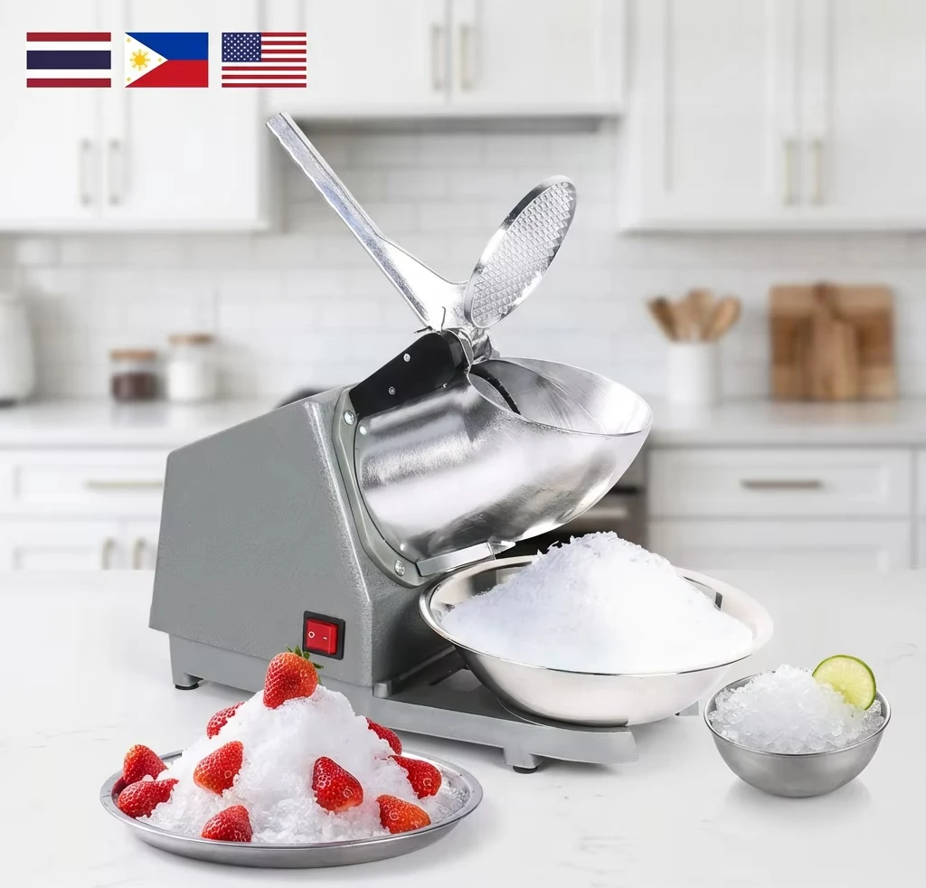 

Commercial multi-purpose food grade ice machine household electric semi-automatic portable ice crusher ABS plastic