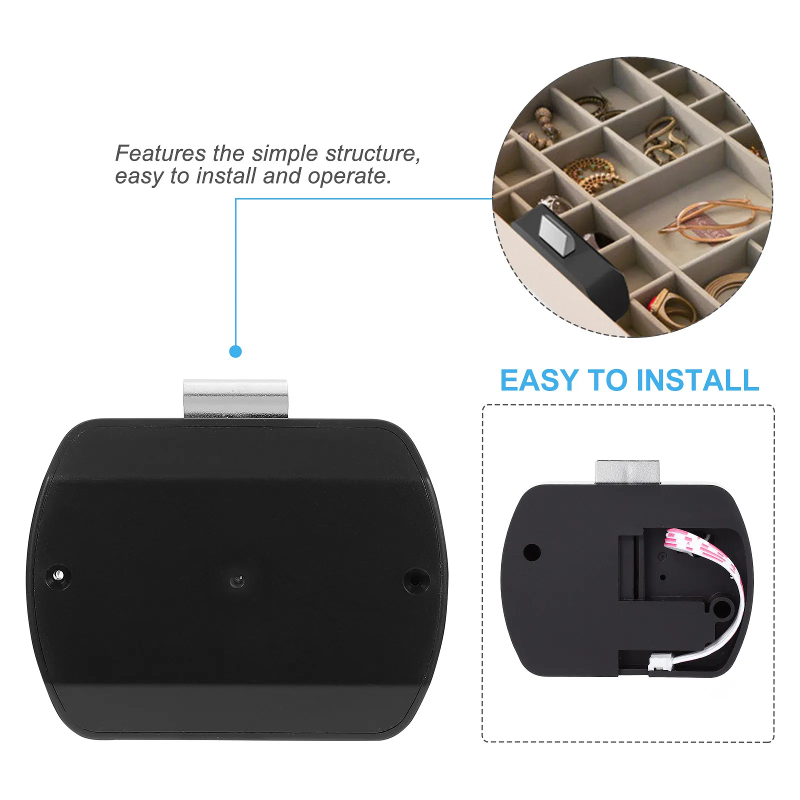 1Pcs Advanced Fingerprint Unlocking Drawer Lock Made of ABS Pc Aluminum Alloy for Furniture Cabinet Security Keyless Replacement