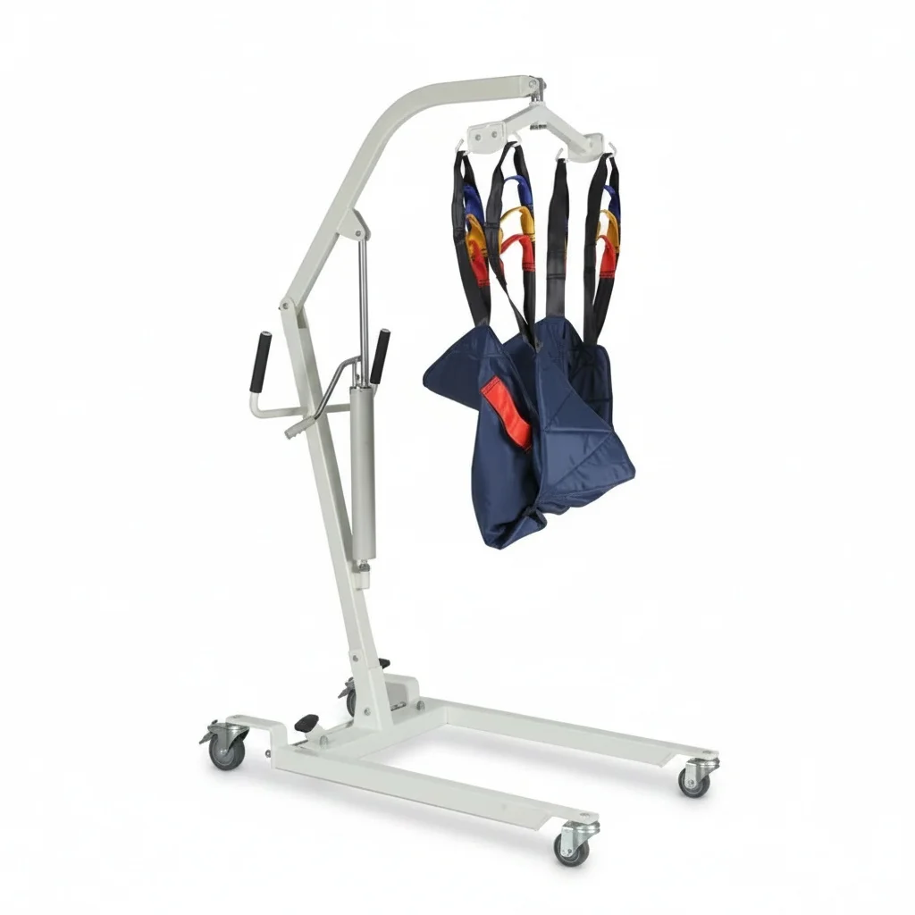 Patient Transfer Lift, Heavy Duty Steel Hydraulic Manual Lift, Portable Patient Hoist for Elderly Home Care Use, 40kg
