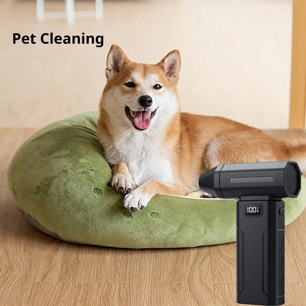 منفضة هواء كهربائية ترقية لاسلكية 100000 دورة في الدقيقة قوة فائقة مروحة توربو عنيفة مع ضوء 5 سرعات قابلة لإعادة الشحن