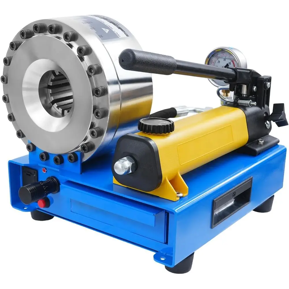 

9V Rechargeable Manual Hydraulic Hose Crimper with 8 Dies (10-31mm) - High Pressure Handheld Crimping Tool for Hoses and Pipes,
