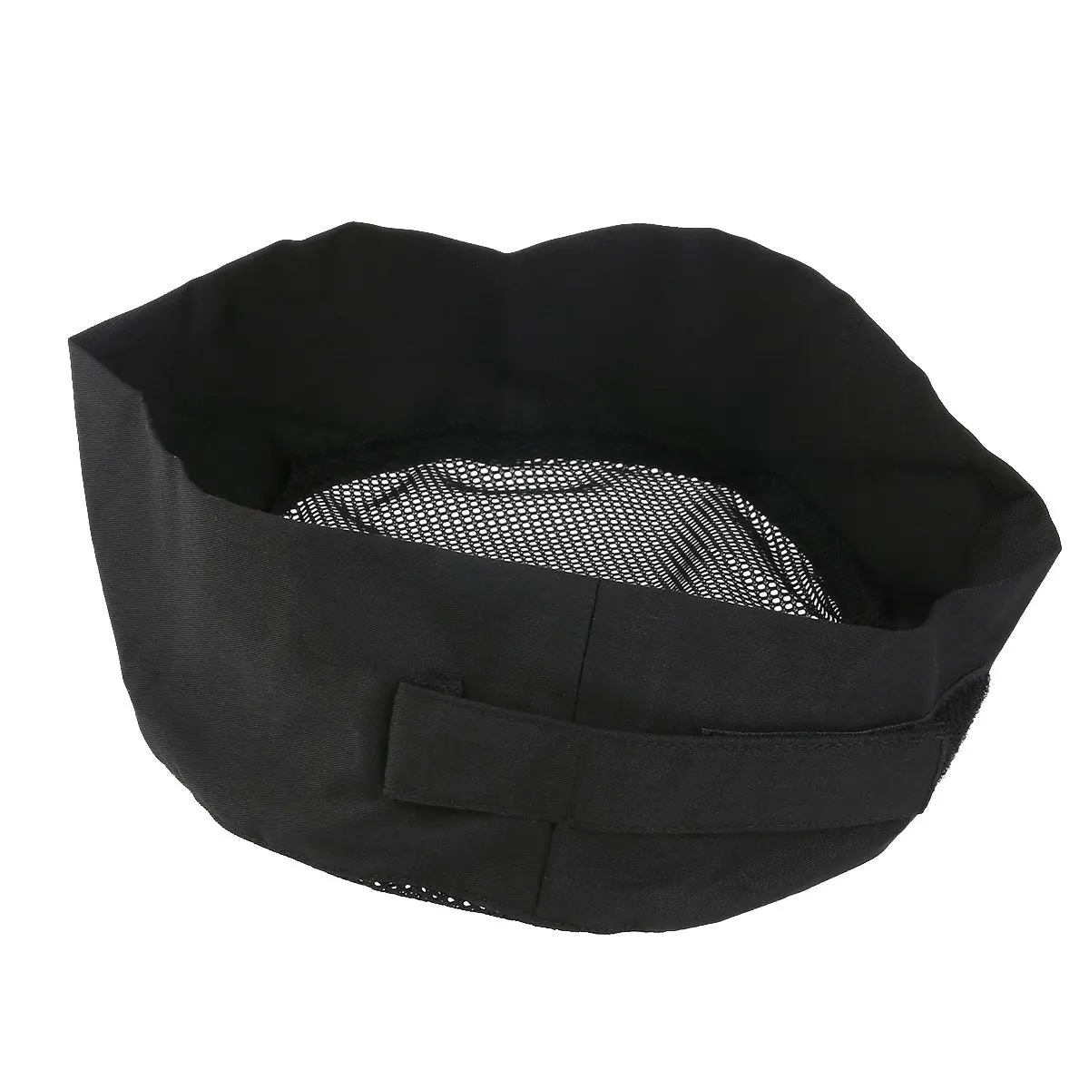 Kochmütze, 19 x 19 x 8 cm, Netzoberteil, verstellbar, weiche Polyester-Baumwolle, Schwarz, Einheitsgröße, passend für die meisten Küche, Kochen, Bäcker, Restaurant