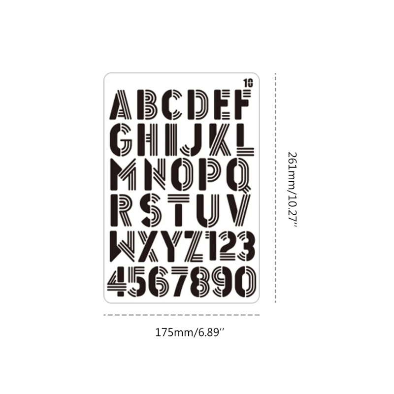 20 ชิ้นแบบพกพา PET Letter/จำนวนภาพวาดลายฉลุ DIY เครื่องมือ