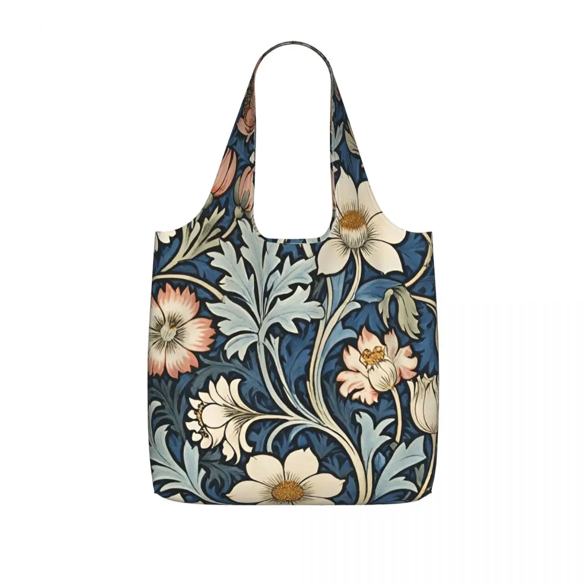 Framed William Morris Botanical Bliss Shopping Tote Bag Canvas Large Capacity Shoulder Bags Shopper Grocery Handbag for Women
