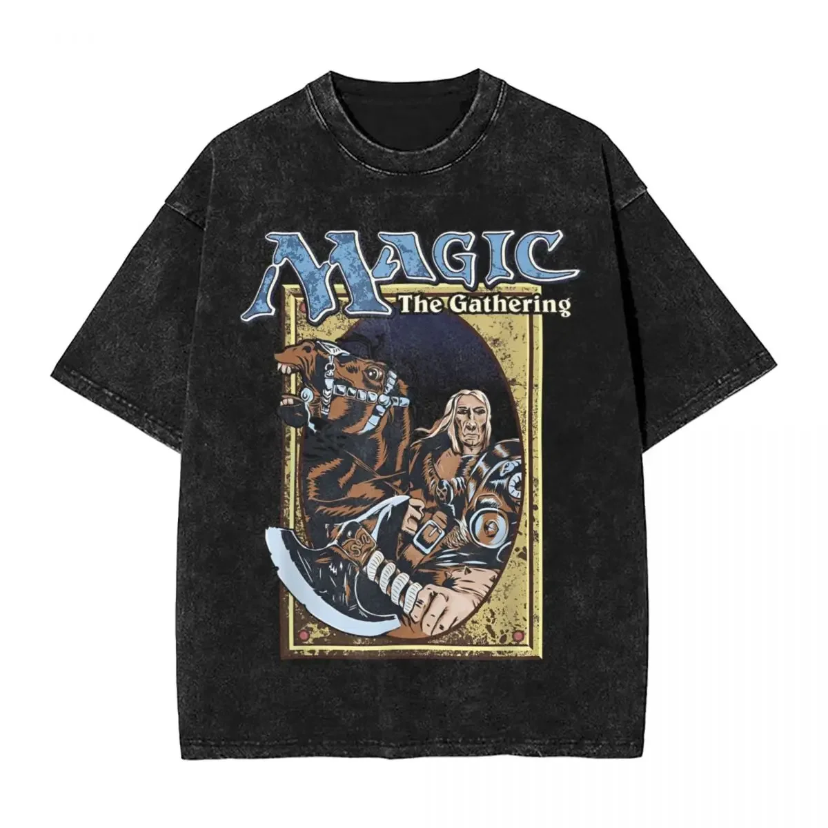 Magic Games Gathering MTG T Shirt Hip Hop Washed Short Sleeve Harajuku T-Shirts Fifth Edition Deck Men Women Tops Streetwear Tee