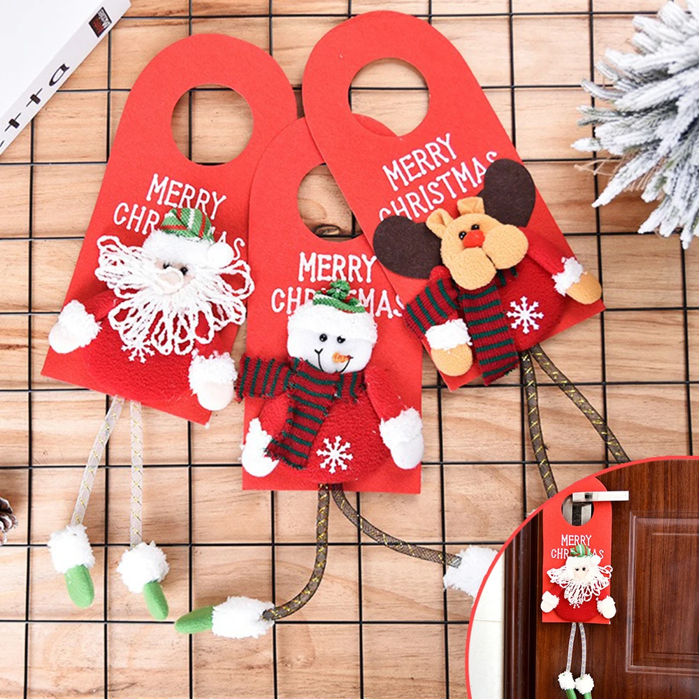 

Christmas Door Hanging Santa Claus Snowman Elk Merry Christmas Nonwoven Cloth Decor for Home Xmas Ornaments 2025 Happy New Year