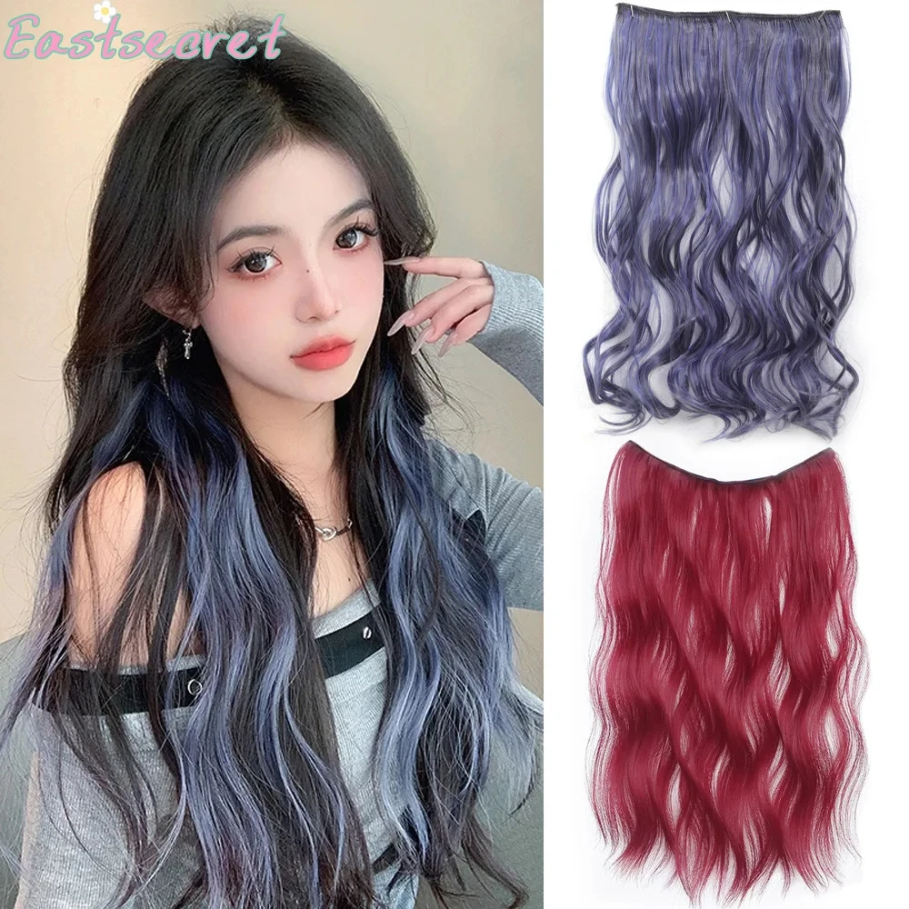 Synthetic 4 Clip In Hair Extensions Long Wavy Hairstyle Hairpiece Black Brown Blonde 50CM/60CM Natural Fake Hair For Women
