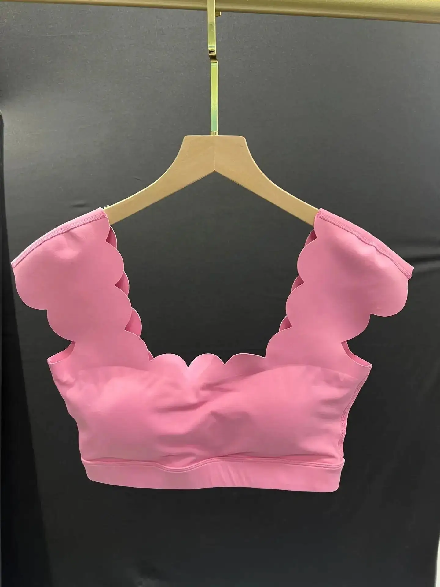 

2024 New Fashion Short Sleeved Fiess Nude Sports Tank Top Gathered Lace Tripartite Pants For Women HOT SALE Y2K