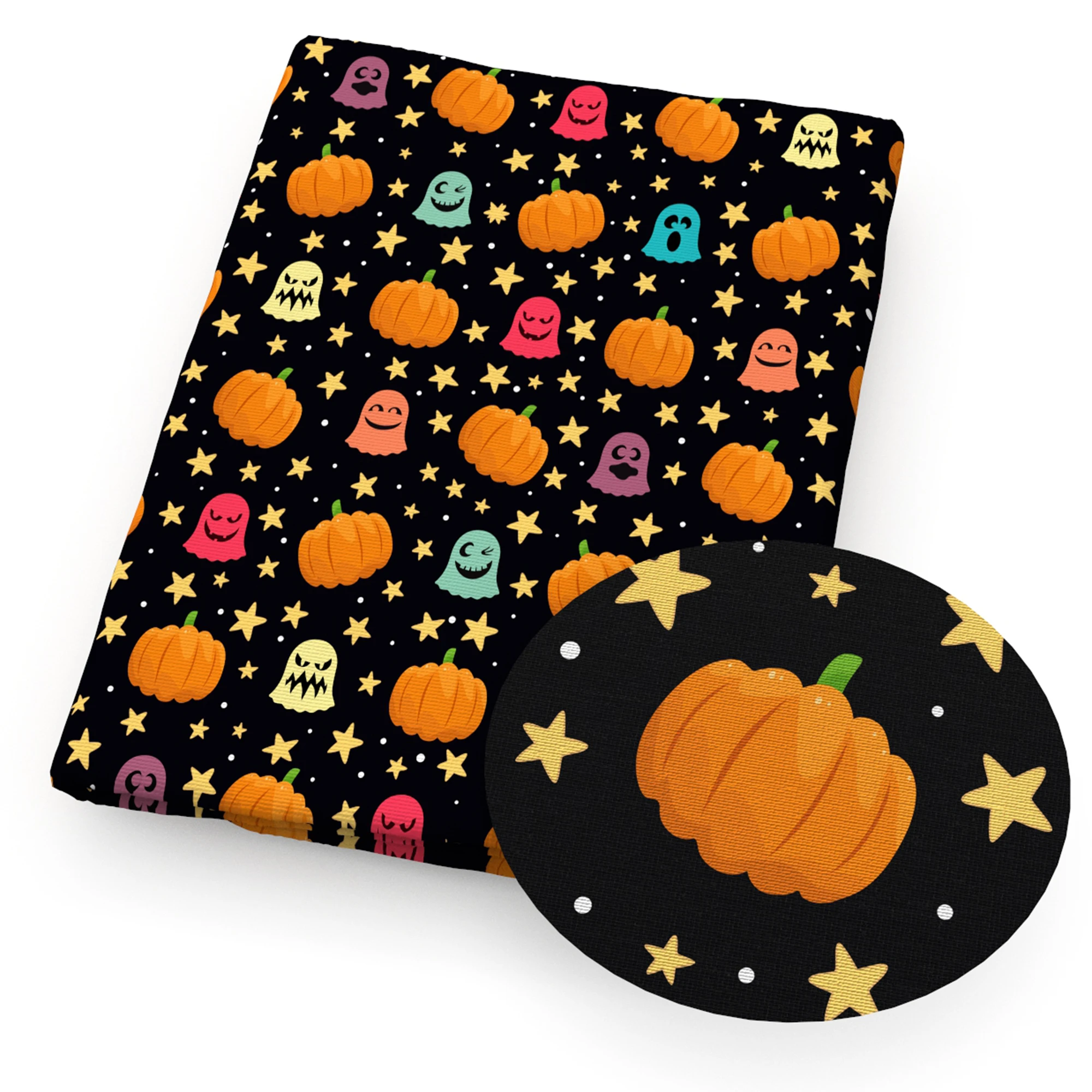 50*45cm Halloween Ghost Printed Polyester Cotton Fabric for Tissue Sewing Quilting Fabrics Needlework Material DIY Handmade