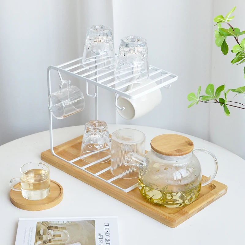 【Zhubai Home】Metal Mug Tree Holder Stand for Counter 6 Hooks Coffee Cup Display Hanger Rack Organizer for Kitchen Cabinet