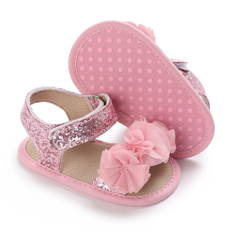 Sandales à paillettes pour bébés filles de 0 à 18 mois, chaussures de princesse d'été douces et confortables, pour la marche
