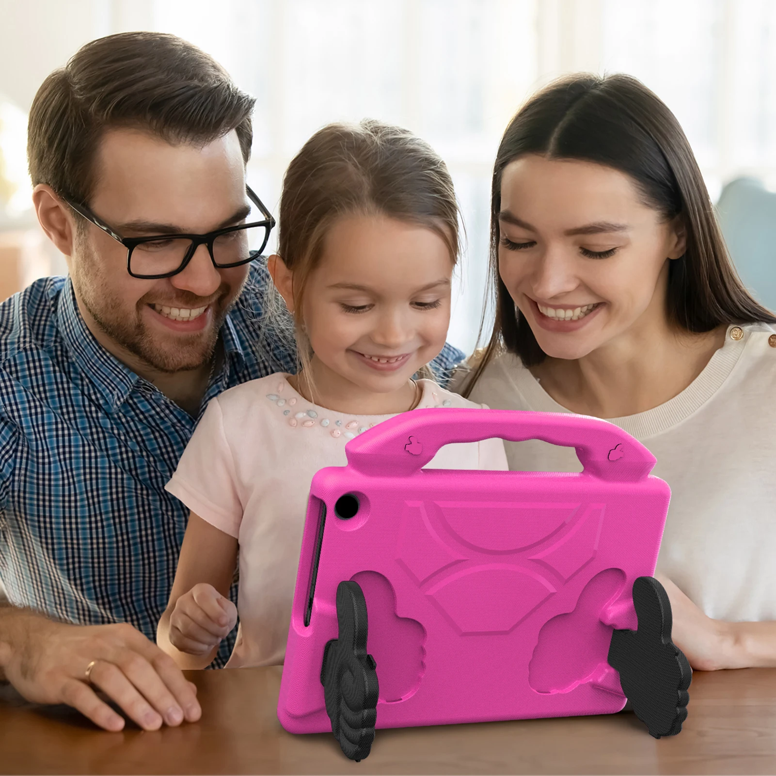 Thumb-Design Protective Case with Handle for Kindle Fire Max 11inch EVA Shockproof Washable Protector with Rotatable Handle