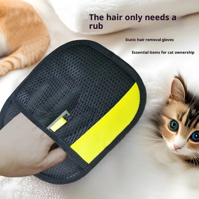 

Pet hair glove removal Cat Grooming Reusable Electrostatic Dedusting Brush Dog Hair Remover for Couch Carpet Clothes Washable