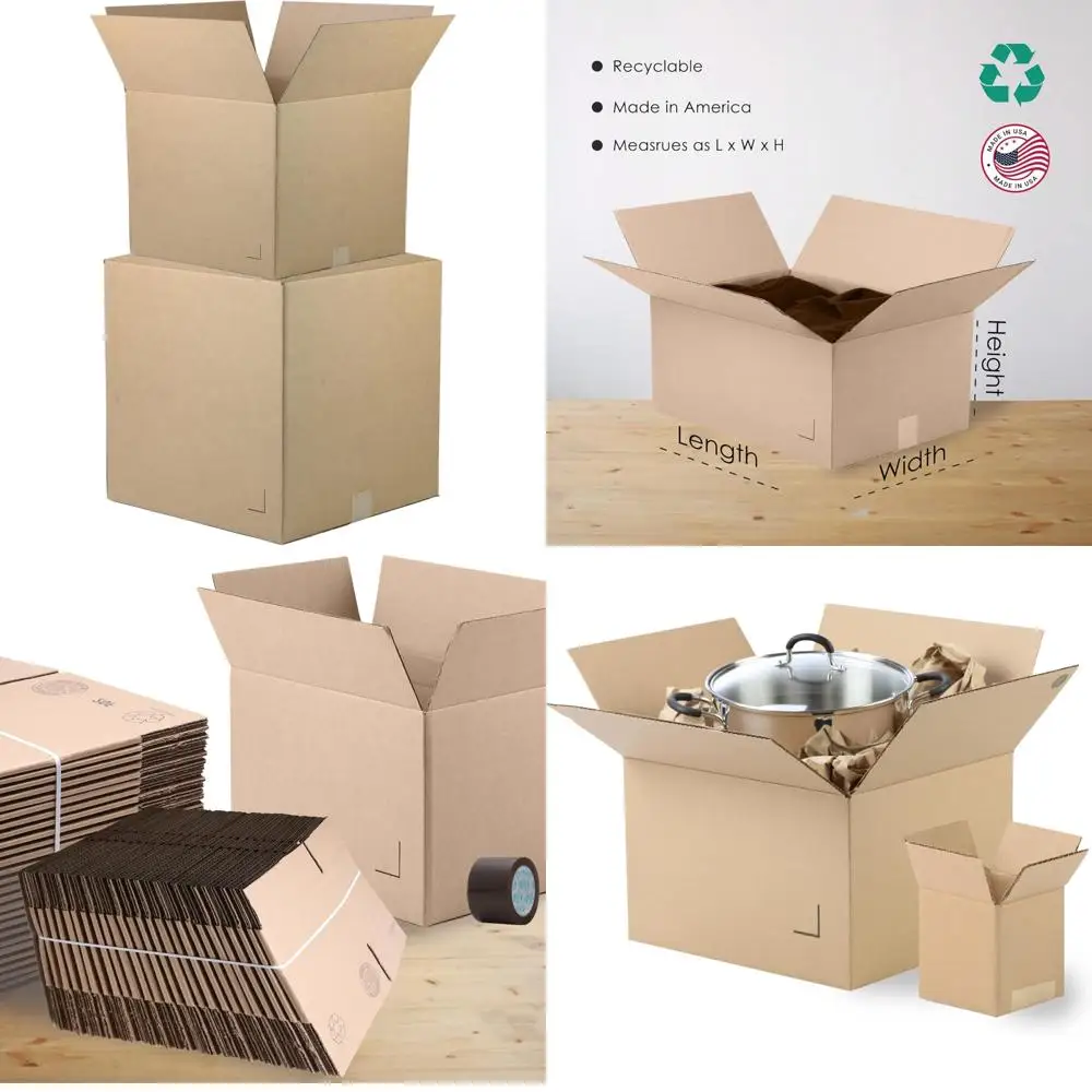 20x20x14 Corrugated Cardboard Shipping Boxes 15-Pack - Brown/Kraft for Business Mailing, Packing, Moving, and Storage Solutions