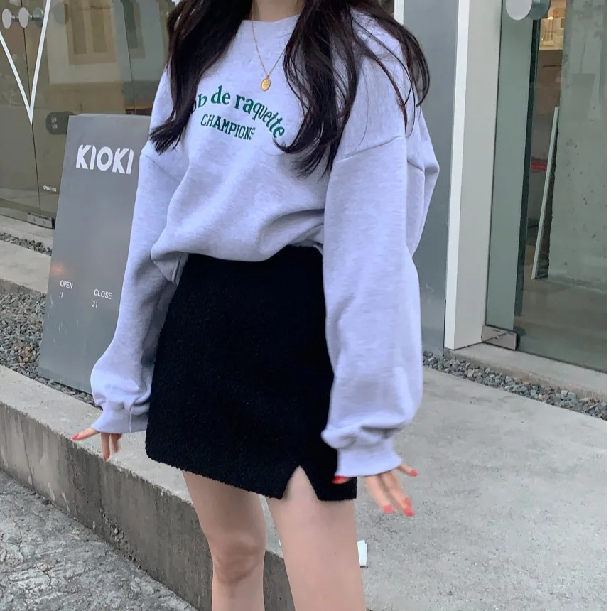 Retro Korean Loose Embroidered Fleece Lined Thickened Hoodie Women's Versatile Overhead Sweatshirt Comfortable Casual Streetwear