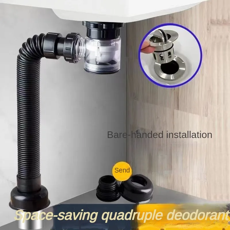 

Durable Kitchen Accessories Plumbing Home Sink Hose Washbasin Pipeline Sink Deodorant Strainer Drain Sewer Pipe