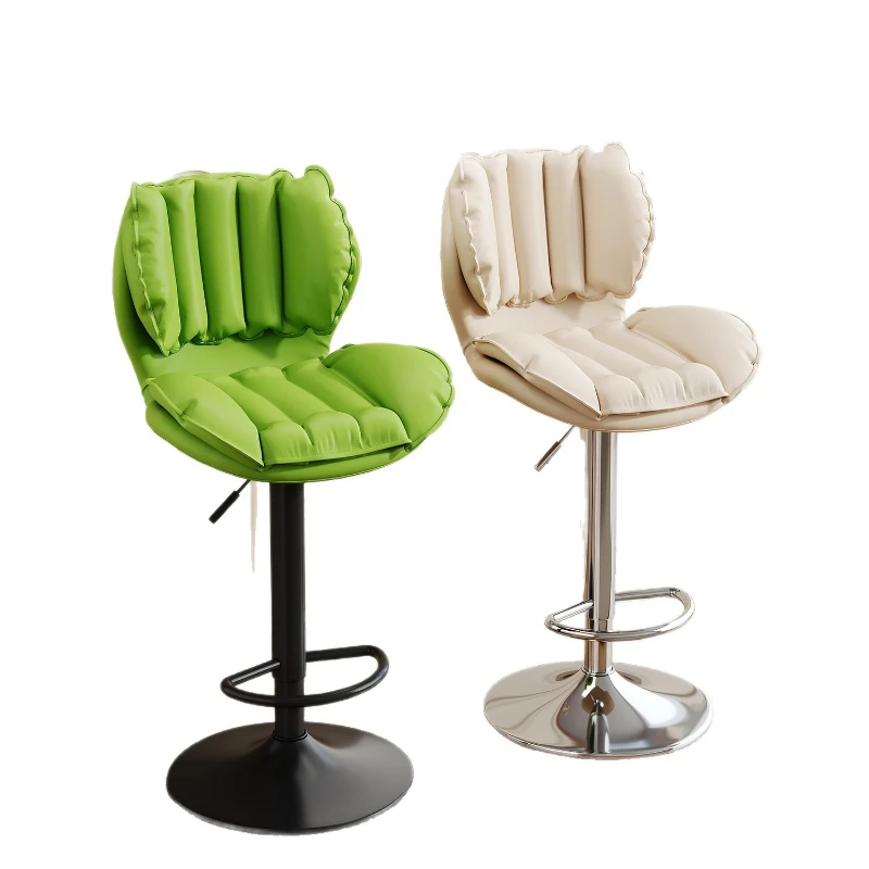 Bar chair Light luxury household high stool Wrought iron rotating back chair