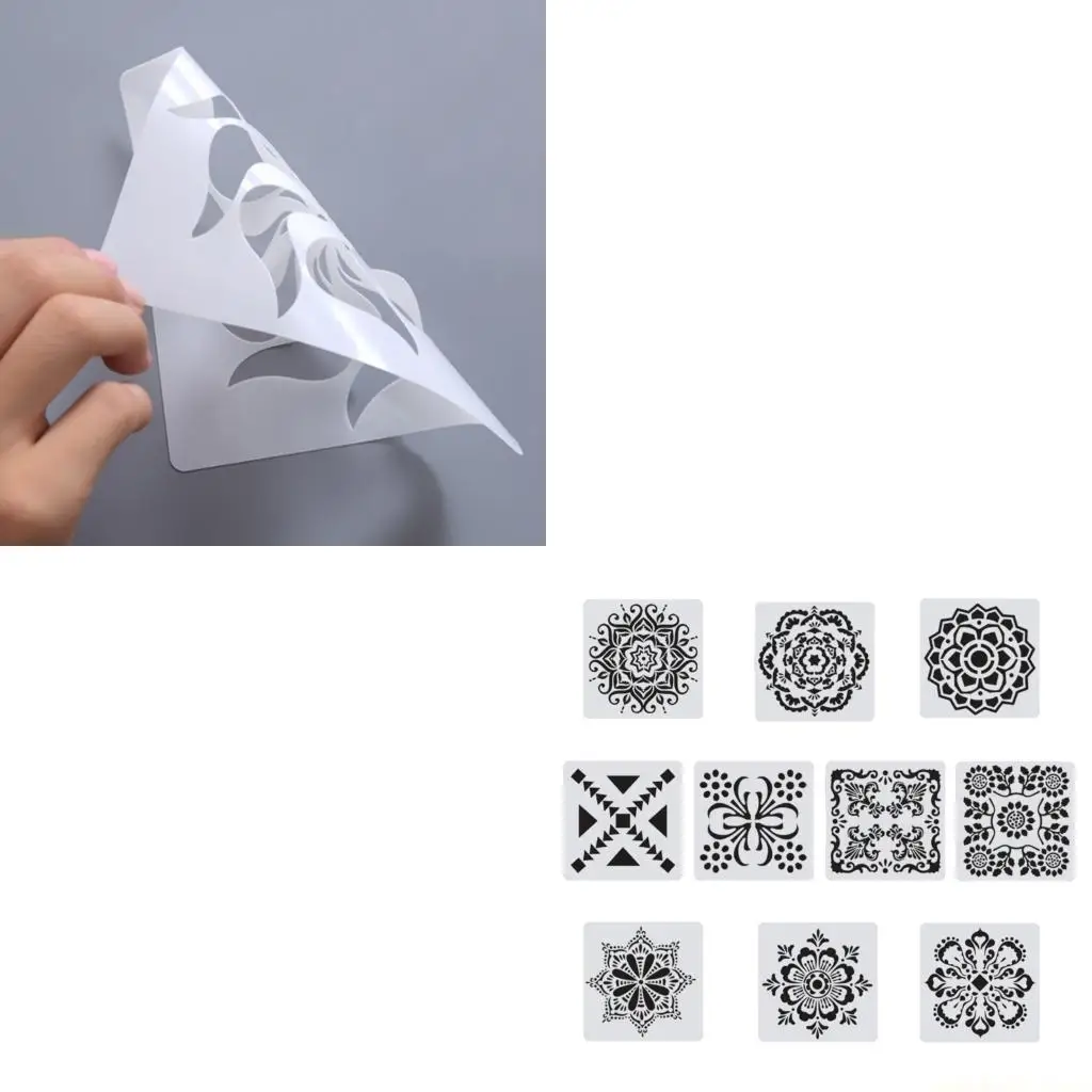 Intricate Mandalas Template Drawing Aid Durability PET Stencil For Artists Kids