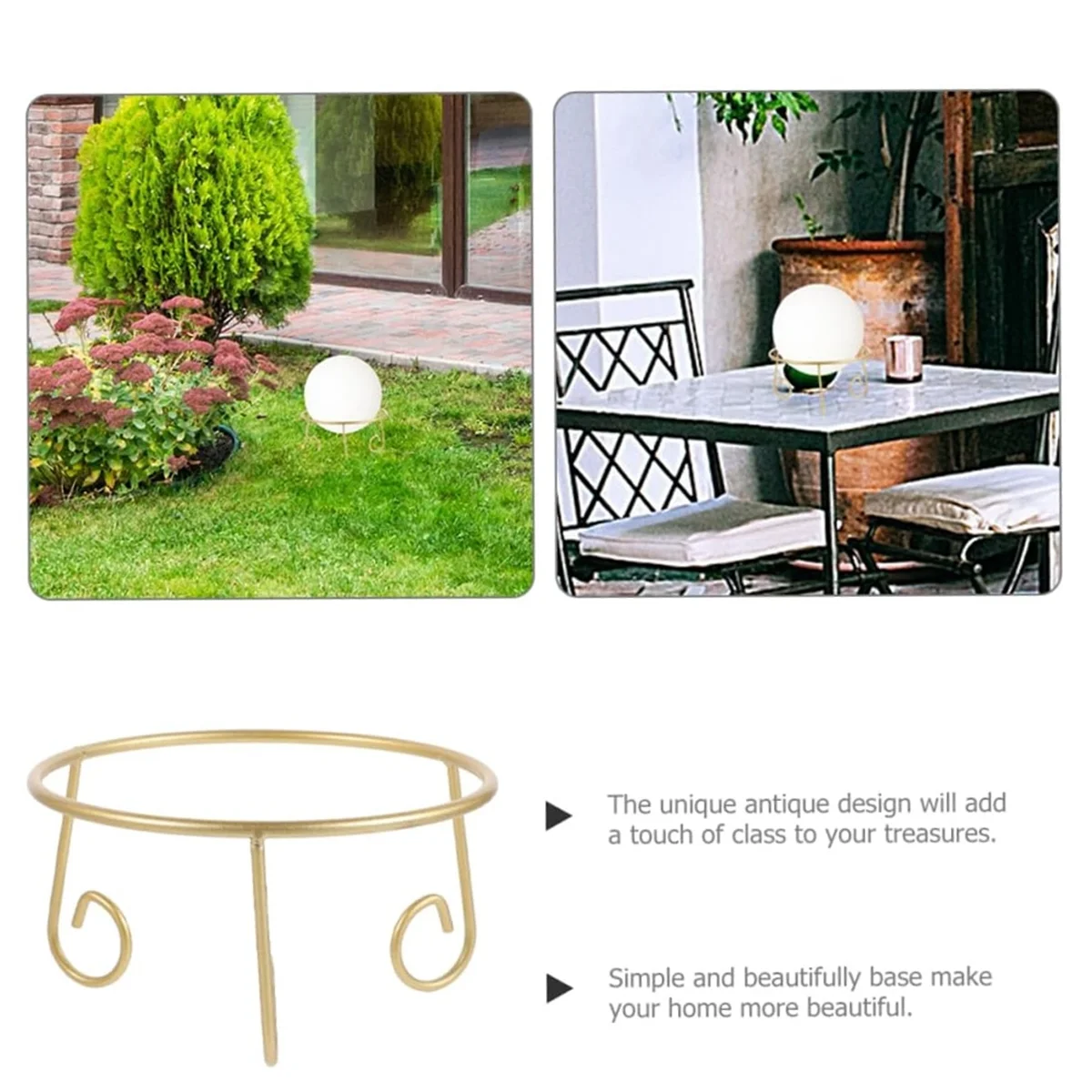 คริสตัลบอล Street Light Elegant Decor Aestechtic Room Decor ชั้นวางของชั้นวางคริสตัลทรงกลมผู้ถือ Gold