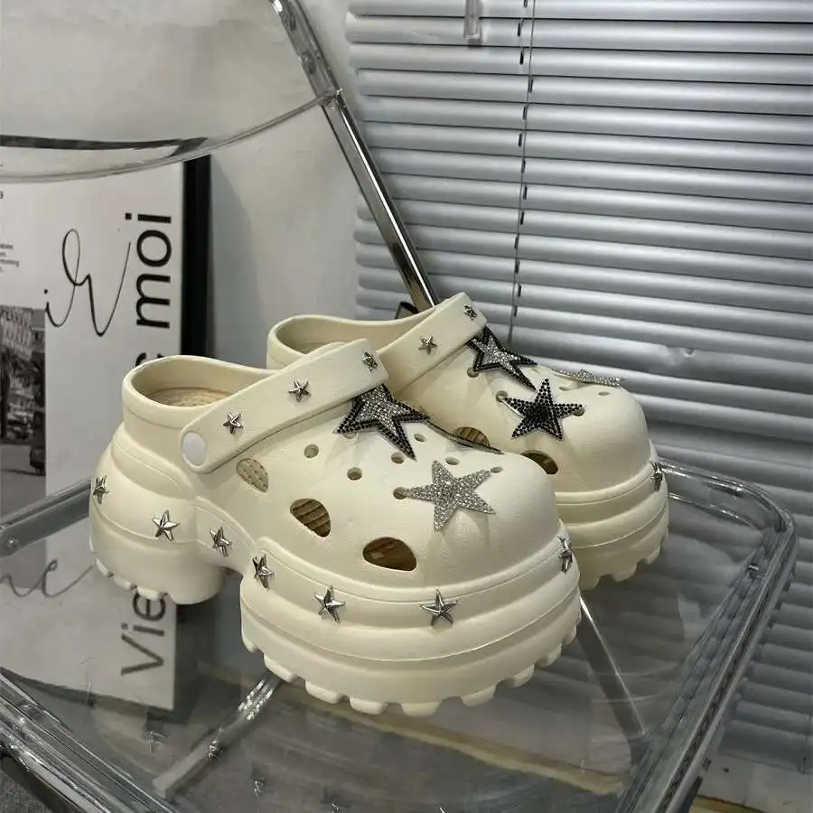 

2025 Slippers Women Thick Platform Garden Shoes Ladies Anti-slip Summer EVA Soft Beach Sandals Female Thick Sole Slippers