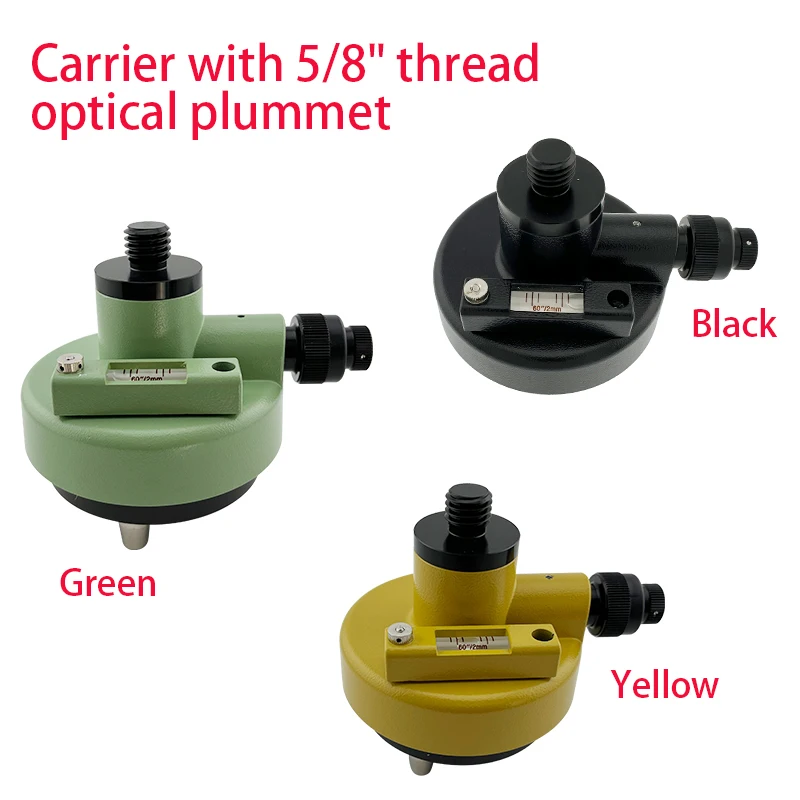 Yellow Black Green 5/8 Thread Three-Jaw Tribrach Adapter With Optical Plummet Compatible Long Leveler For Prism Total Stations.