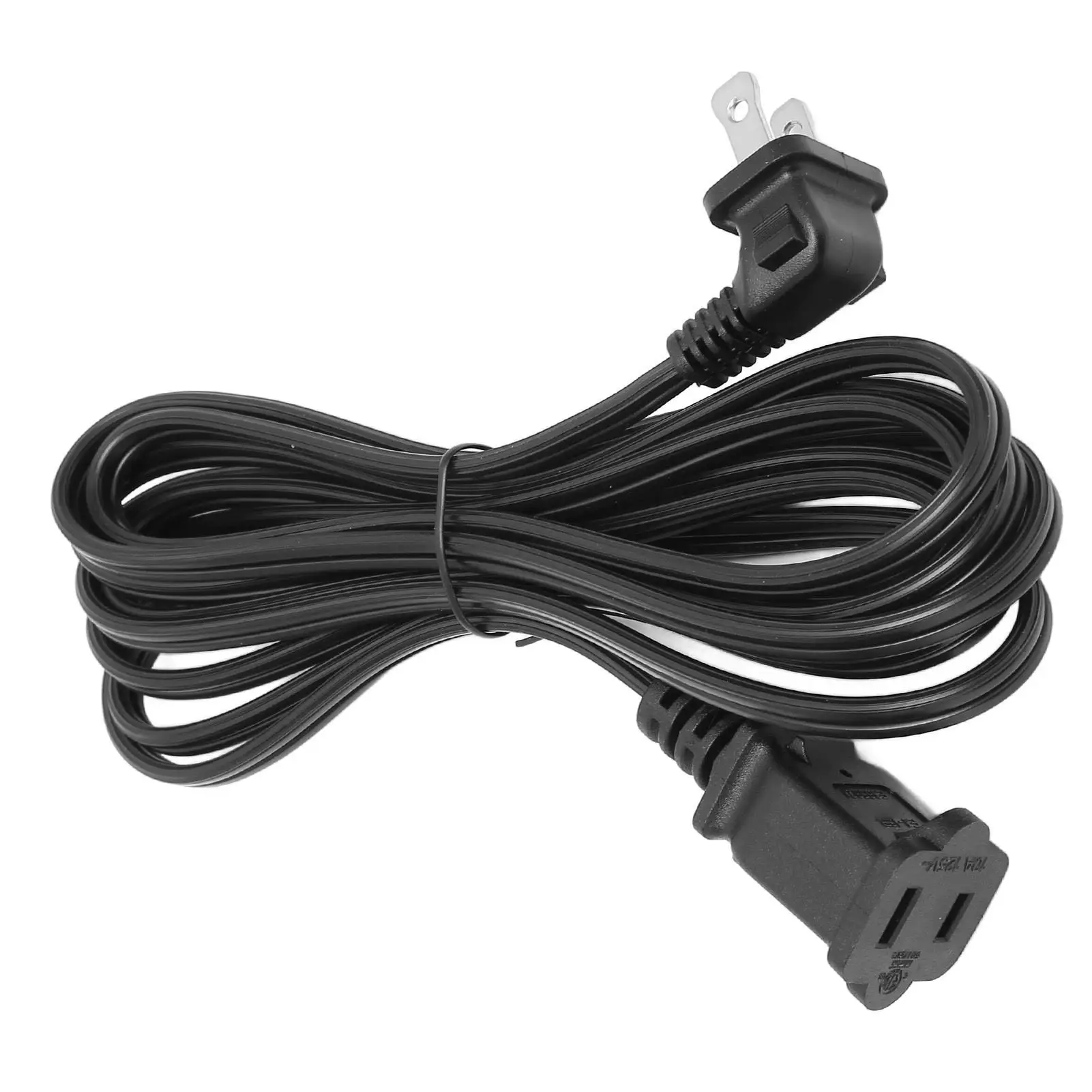 

9.8ft NEMA 1 15P to 1 15R Power Extension Cord Curved Plug Heavy Duty US 125V Adapter Cable