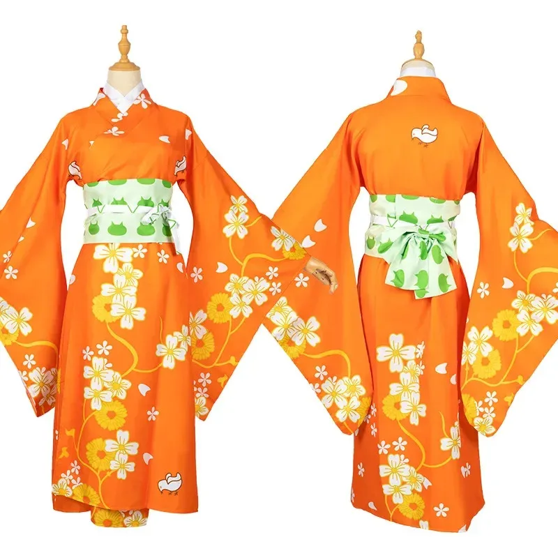 أزياء LQAnime Super Danganronpa 2 Saionji Hiyoko كيمونو التأثيرية فستان فيستدو ملابس أزياء الهالوين بدلة شعر مستعار شخصية أنيمي