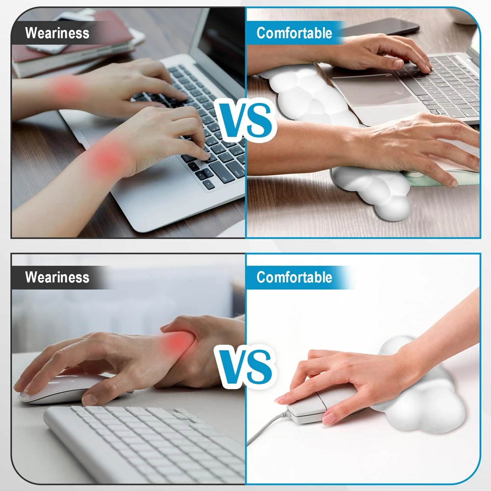 QUKAM New 2025 Mouse Pad Cloud Wrist Rest Office Typing Protection For iPad PC Tablet Laptop Desk Mat Ergonomic Keyboard Mouse