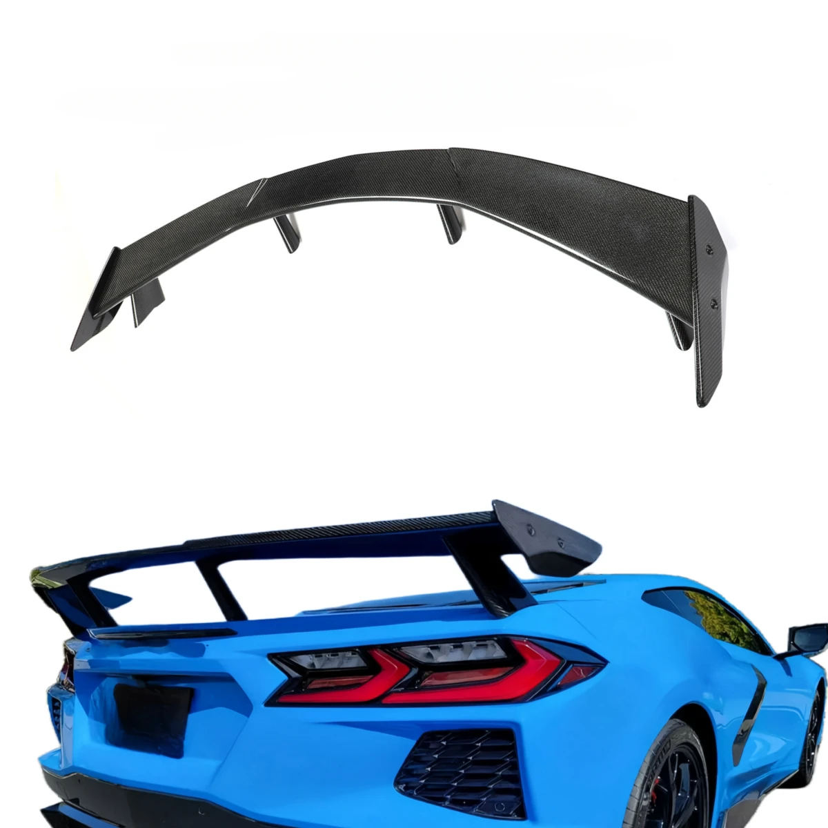 C8 competitive racing carbon fiber trunk double-layer higher Spoiler for Chevrolet Corvette C8 2020-2021