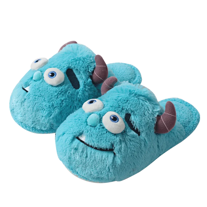 2023 New Funny And Cute Monster Cotton Home Slippers For Women 2024 Winter Warm Indoor Home Cute Cotton Slippers For Men