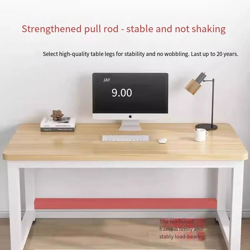 Solid Wood Computer Desktop Desk for Home Use, Simple Writing Desk for Students, Workbench, Long Strip,rental House, Small Table