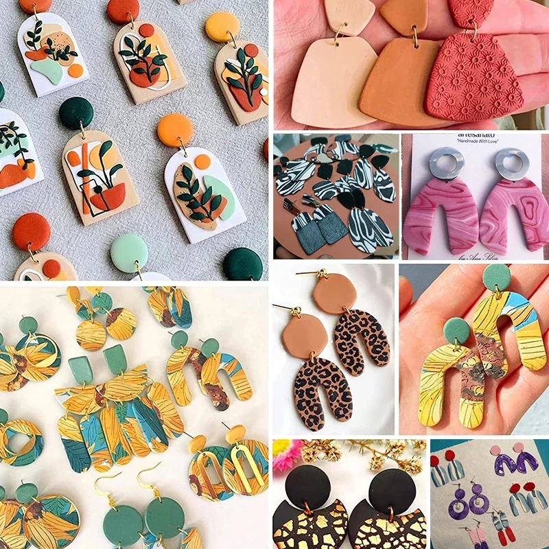 Polymer Clay Cutters Kit Earrings Ceramic Craft Cutting Mold Baking Mould Handmade DIY Jewelry Making Tools Cake Cookie Cutters