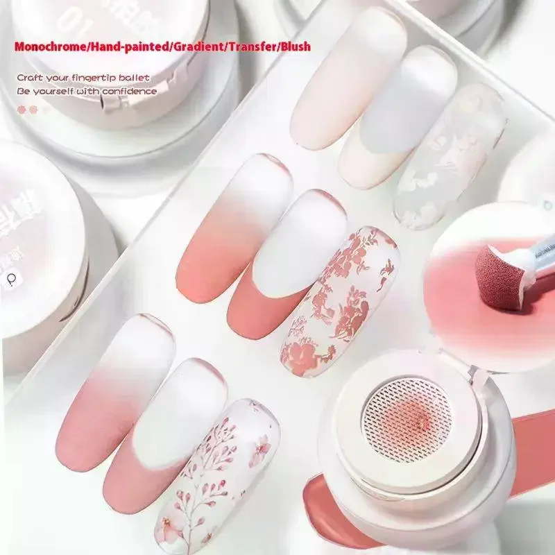 Air Cushion Padding Glue Nail Polish Glue Pink Color Nail Art High Saturation Gypsum Painting Glue For DIY Manicure Home Salon