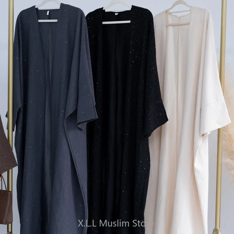 Open Abaya Dubai Luxury Fashion Prayer Women Garment  Elegant Thickening Cardigan Eid Ramadan Robe Clothing Muslim Cardigan