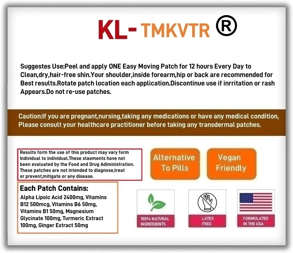 30 parches para aliviar el nervio, neuropatía, soporte para ciática, parches transdermicos con ácido alfa lipoico, reducen la incomodidad nerviosa