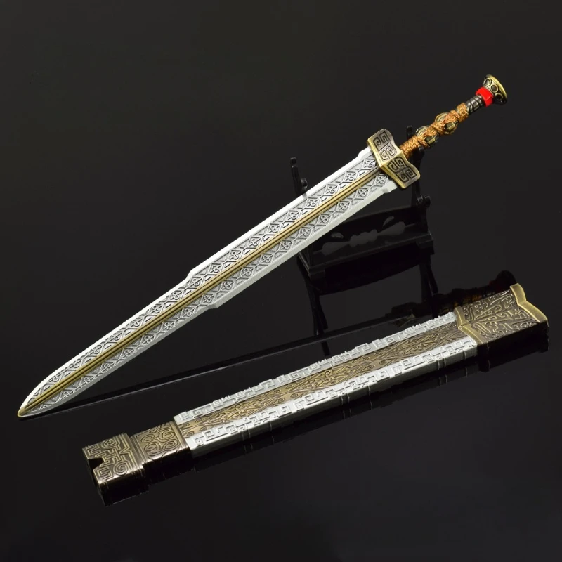 30 سنتيمتر Naraka Bladepoint لعبة الأجهزة الطرفية سلاح نموذج الحرف اليدوية الحلي السيوف الطويلة الثابتة تشين ألعاب معدنية مع غمد سطح المكتب