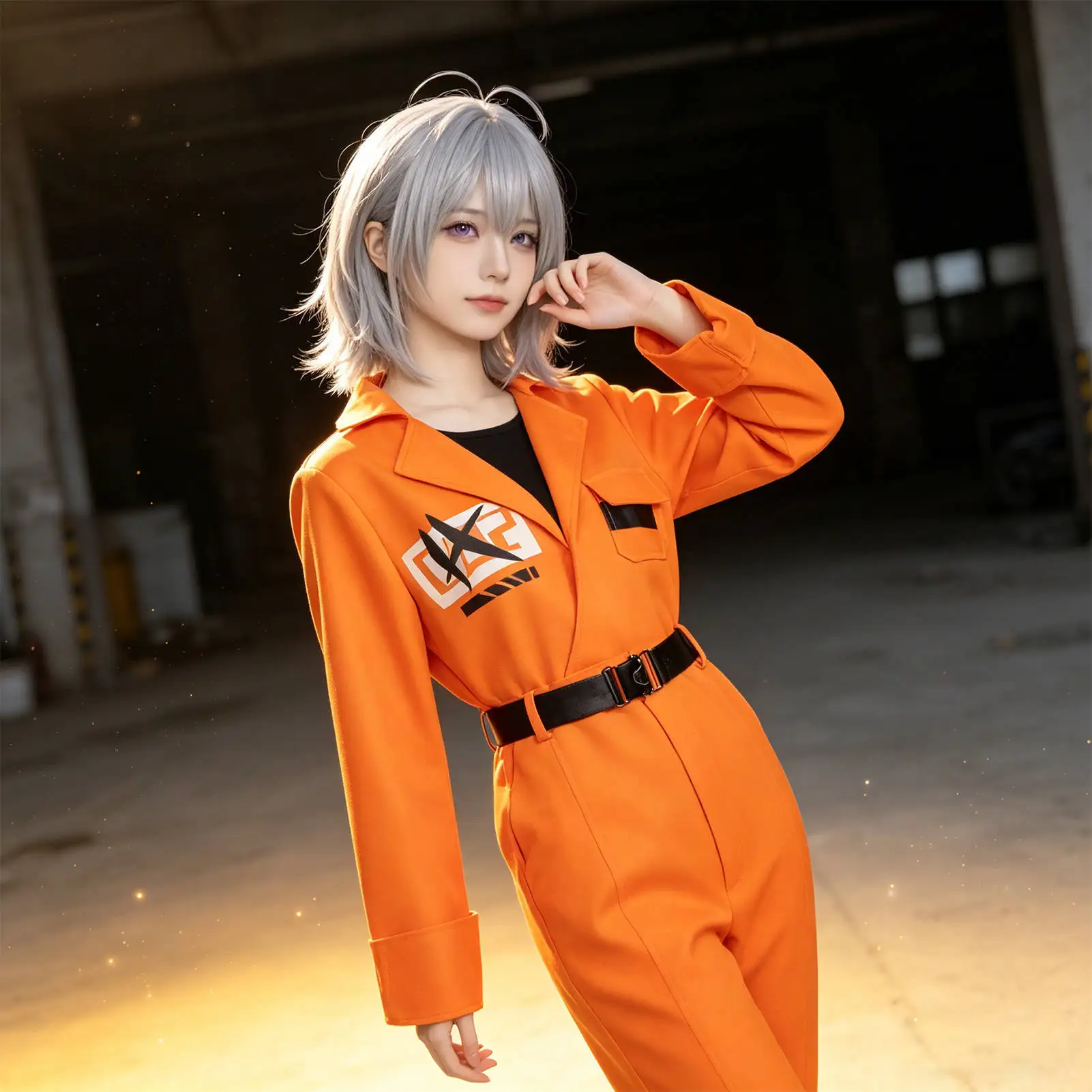 

Cosplay Anime Game Neverness To Everness Esper Zero, Combinaison orange style prisonnier féminin, Y2K Punk, Perruques Halloween