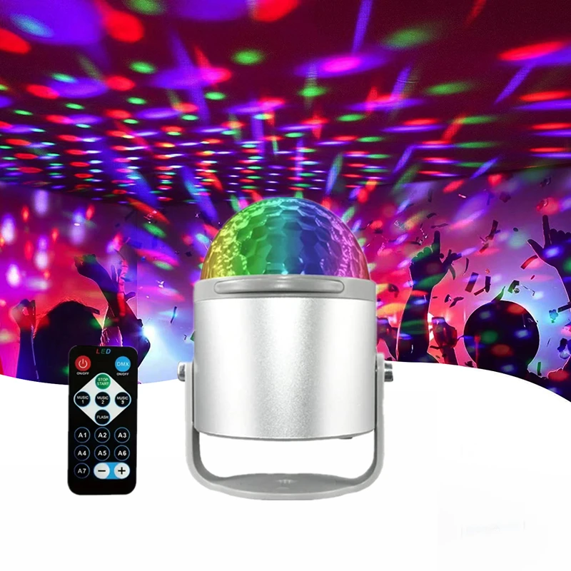 

Led Stage Disco Light Rotating Dj Ball Strobe Remote Sound Control Magic Dance Car Rgb Christmas Gift Party Club Laser Show Lamp