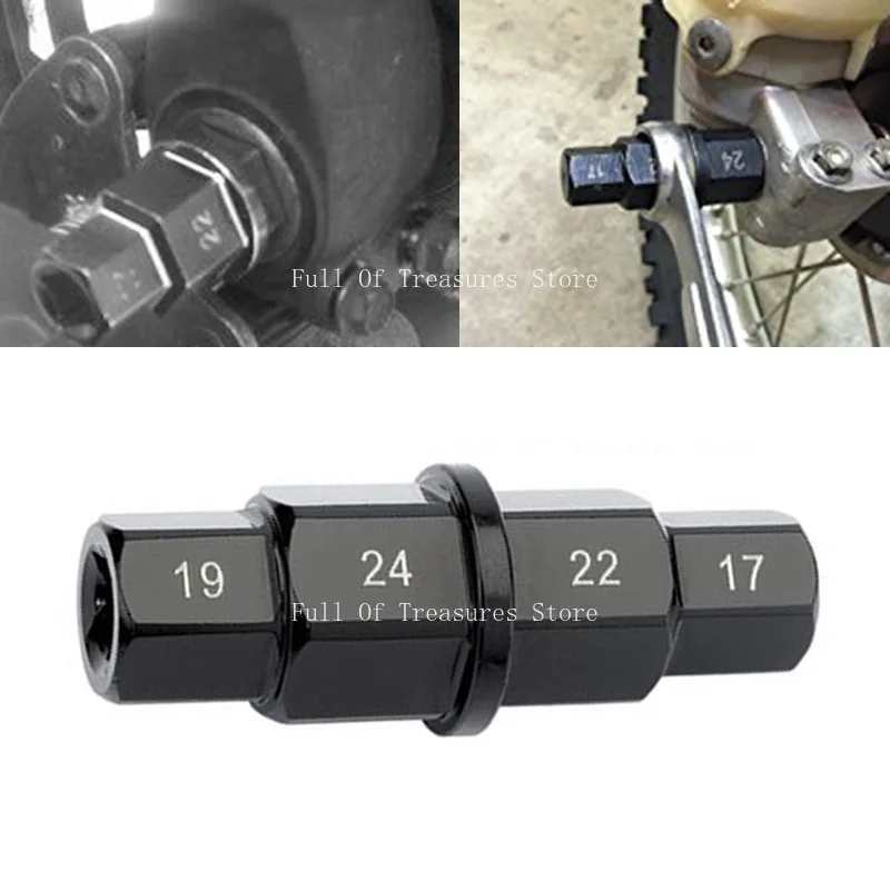 Motorcycle Front Wheel Spindle 17 19 22 24mm Axle Hexagonal Shaft Screw Removal Tool Wrench Socket